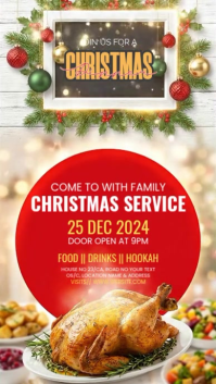 Red Joyful Christmas Dinner Invitation Instagram Post Instagram Story template