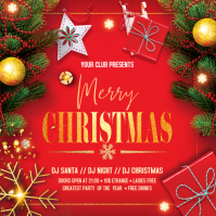 Красный Christmas DJ Party Instagram Post Template