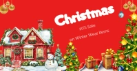 Red Joyful Christmas Facebook Ad template
