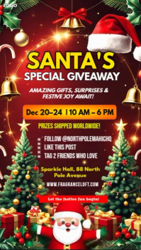 Red Joyful Christmas Giveaway Instagram Story template