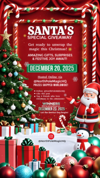 Red Joyful Christmas Giveaway Instagram Story template