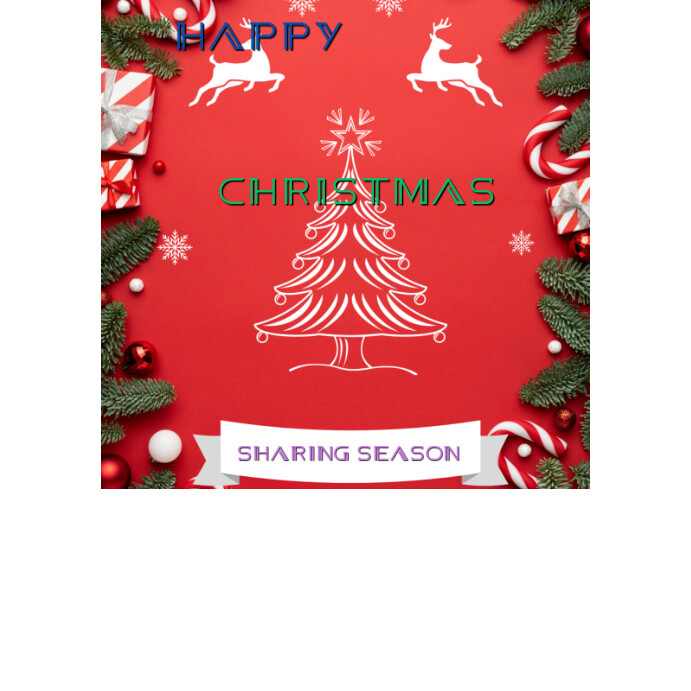 Plantilla de Red Joyful Christmas Greetings Card Instagram Post ...