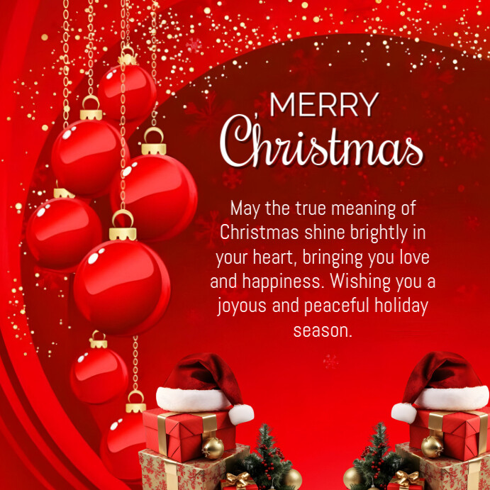 Copy of Red Joyful Christmas Greetings Template Instagram Post ...