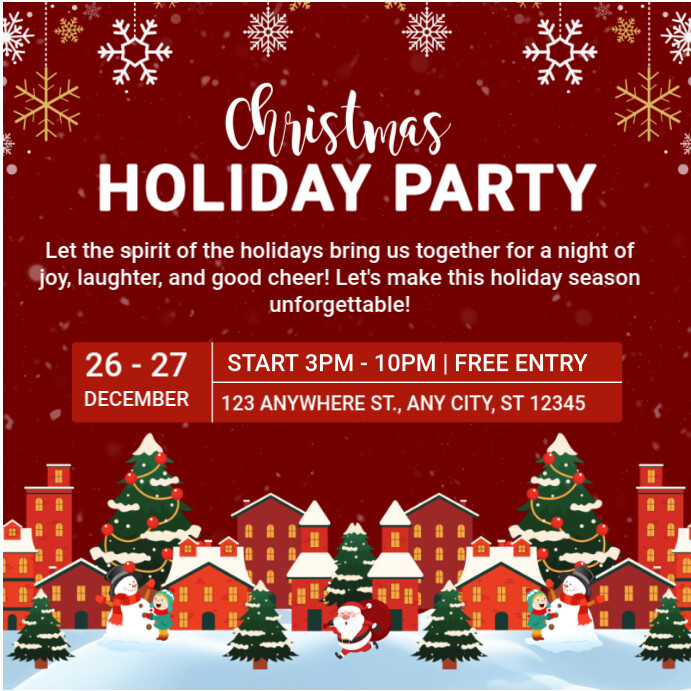 Copy of Red Joyful Christmas Holiday Instagram Post | PosterMyWall
