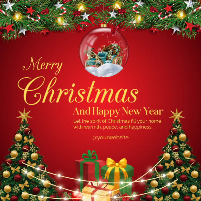 Plantilla de Red Joyful Christmas Instagram Post | PosterMyWall