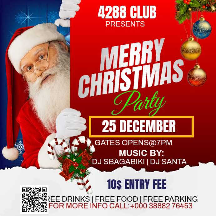 Red Joyful Christmas Instagram Post Template | PosterMyWall
