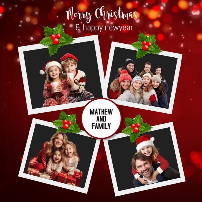 Red Joyful Christmas Instagram Post Template | PosterMyWall