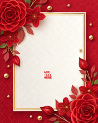 Red Joyful Christmas Letter Background  Instagram Portrait template