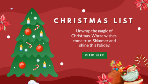 Red Joyful Christmas List Blog Header template
