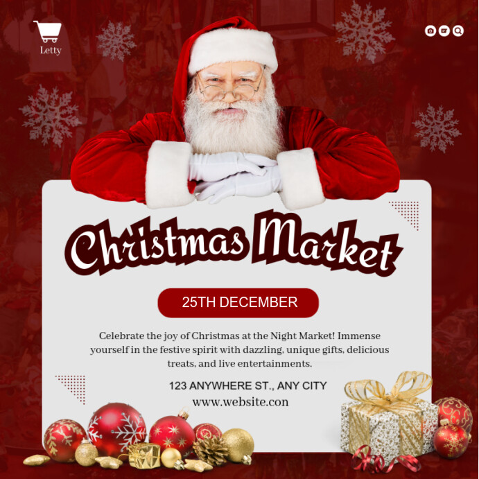 Copy of Red Joyful Christmas Market Instagram Post | PosterMyWall