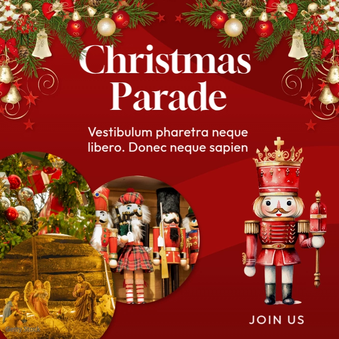 Red Joyful Christmas Parade Instagram Post
