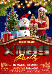 Red Joyful Christmas Party A1 template