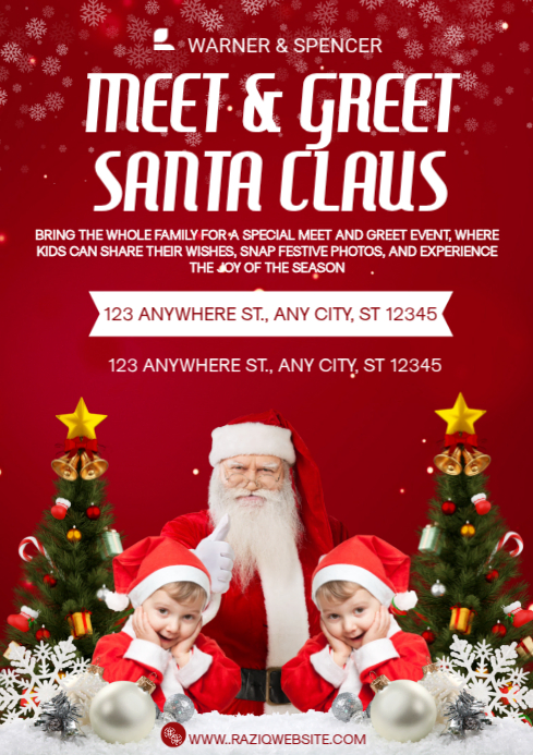 Modèle Red Joyful Christmas Party A4 | PosterMyWall