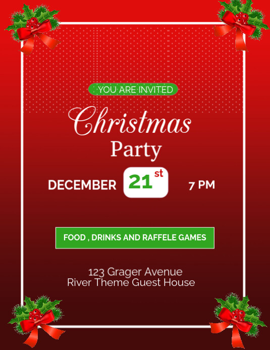 Red Joyful Christmas Party Flyer (us Letter) template