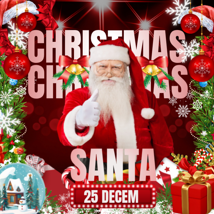 Plantilla de Red Joyful Christmas Party Instagram Post | PosterMyWall