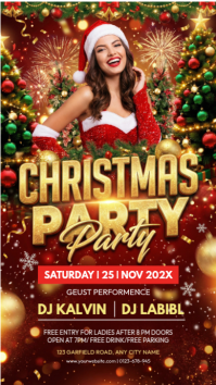 Red Joyful Christmas Party Instagram Story template