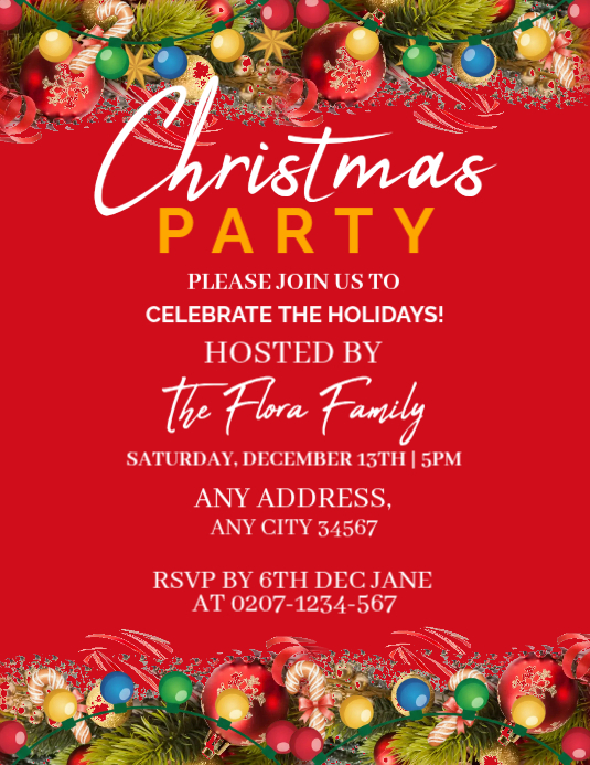 Copy of Red Joyful Christmas Party Invitation Instagram Post Flyer (us ...