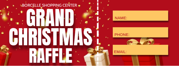Red Joyful Christmas Raffle Facebook Cover Photo Template | PosterMyWall
