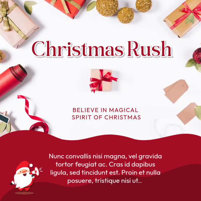 Red Joyful Christmas Rush Instagram Post