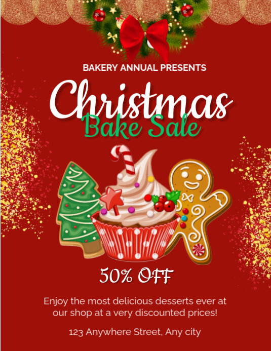 Red Joyful Christmas Sale Flyer (us Letter) template