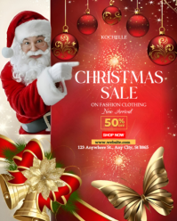 Red Joyful Christmas Sale  Instagram Portrait template