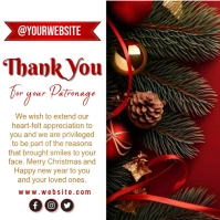 Red Joyful Christmas Thank You Card  Instagram Post template