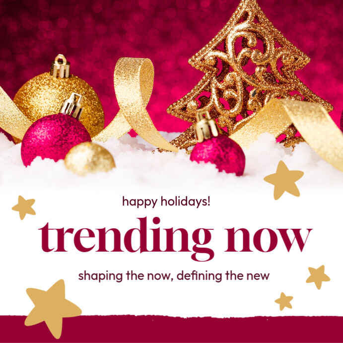 Red Joyful Christmas Trending Now Instagram Post