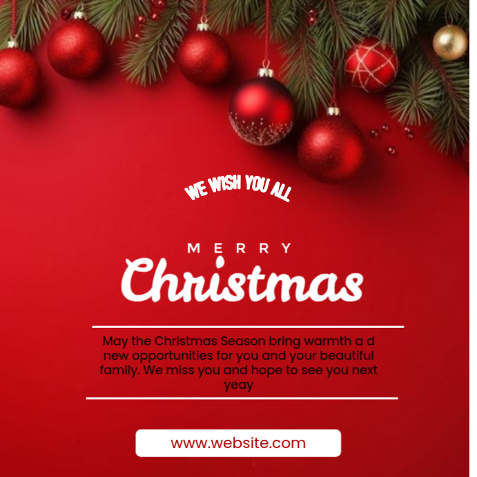 Plantilla de Red Joyful Christmas Wishes Flyer Template Instagram Post ...