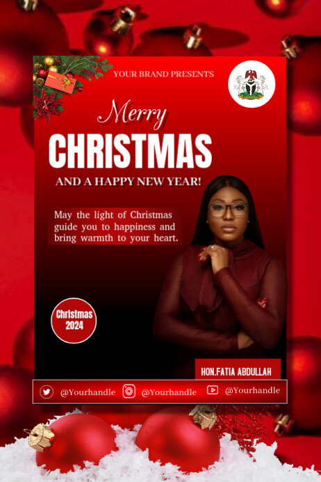 Copy of Red Joyful Christmas Wishes Poster | PosterMyWall