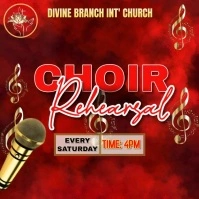 Red Joyful Church Choir Rehearsal Template  L Logo