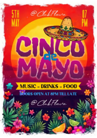 Red Joyful Cinco de Mayo Celebration A5 Video template