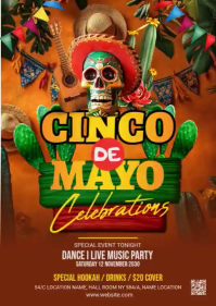 Red Joyful Cinco de Mayo Celebration A6 Video template
