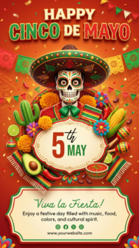 Red Cinco de Mayo Celebration Instagram Story Template