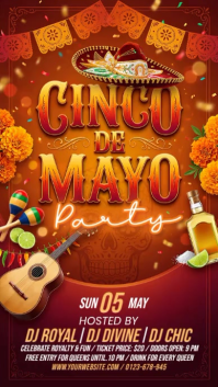Red Joyful Cinco de Mayo Celebration Instagram Story Video template