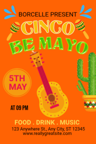 สีแดง Cinco de Mayo Celebration Plakat Template