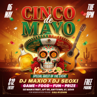 Red Joyful Cinco de Mayo Party Instagram Post Wpis na Instagrama template