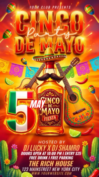Red Joyful Cinco de Mayo Party Instagram Story Video template