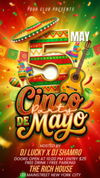 Red Joyful Cinco de Mayo Party Instagram Story template