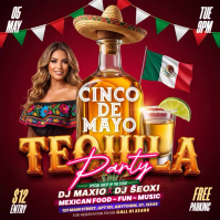 Red Joyful Cinco de Mayo Party Square Video template