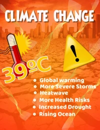Red Joyful Climate Change  Flyer (us Letter) template