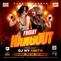 Red Joyful Club Party Instagram Post Video template