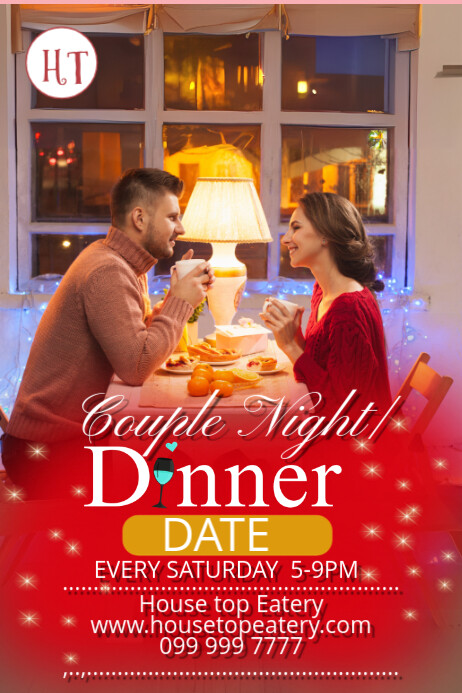 Red Joyful Couple Night Poster Template | PosterMyWall