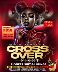 Red Joyful Cross Over Night Party  Instagram Portrait template