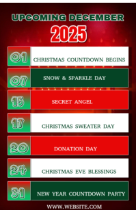 Red Joyful December Upcoming Event Flyer Design Template  Tabloid