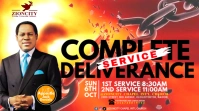 Red Joyful Deliverance Service Twitter Post template