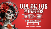 Red Joyful Dia De Los Muertos  Digital Display (16:9) template