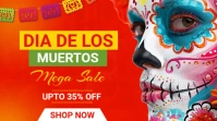Red Joyful Dia De Los Muertos Mega Sale Digital Display (16:9) template