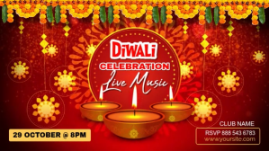 Red Joyful Diwali Party Digital Display (16:9) template