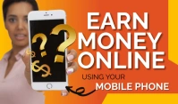 Red Joyful Earn Money Online Using Your Mobil Etiqueta template
