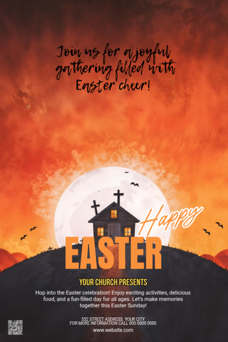 Plantilla de Red Joyful Easter Celebration Pinterest Graphic | PosterMyWall